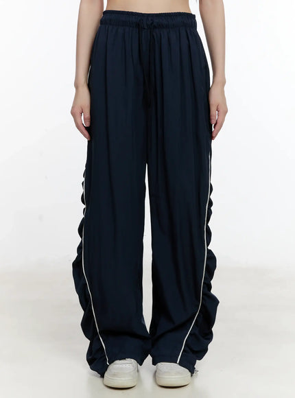 wide-leg-shirred-training-pants-cl504 / Dark blue