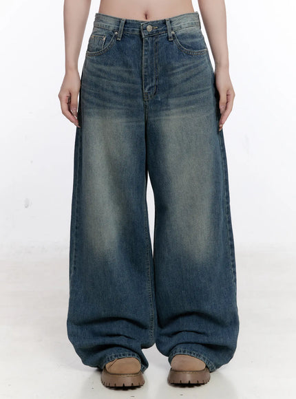 sien-washed-baggy-jeans-cs530 / Dark blue