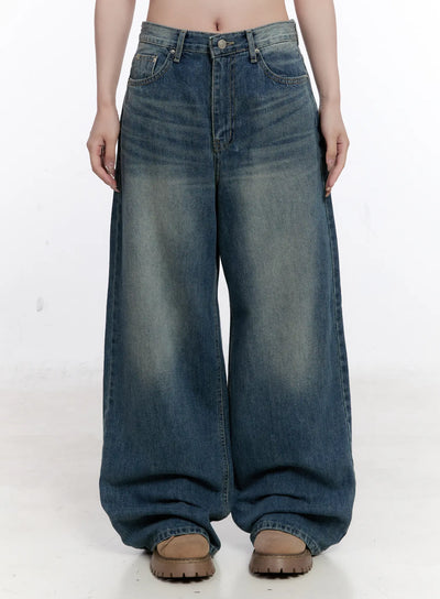 sien-washed-baggy-jeans-cs530 / Dark blue
