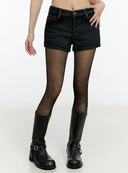 casual-low-rise-denim-shorts-cn524 / Dark blue