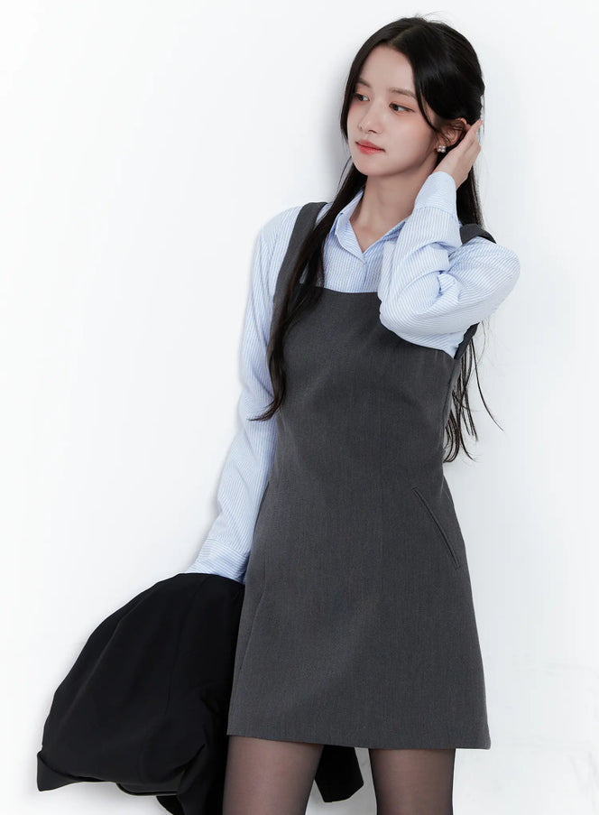 classic-sleeveless-a-line-dress-cs519 / Dark gray