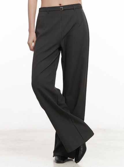 buckle-up-wide-fit-slacks-pants-cm511 / Dark gray