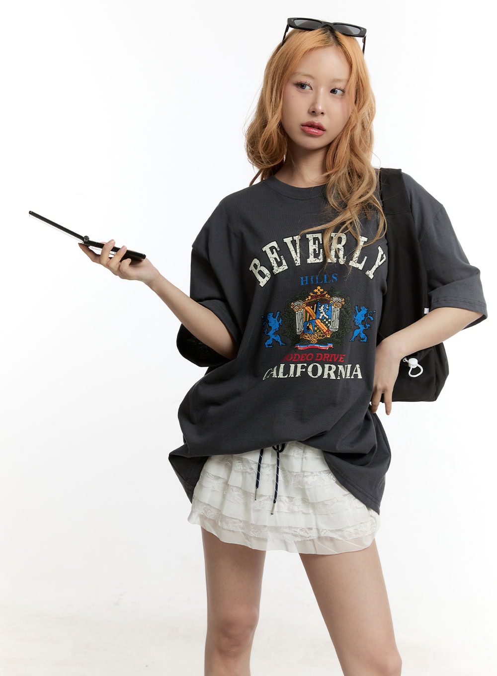 beverly-graphic-oversize-t-shirt-cy501 / Dark gray