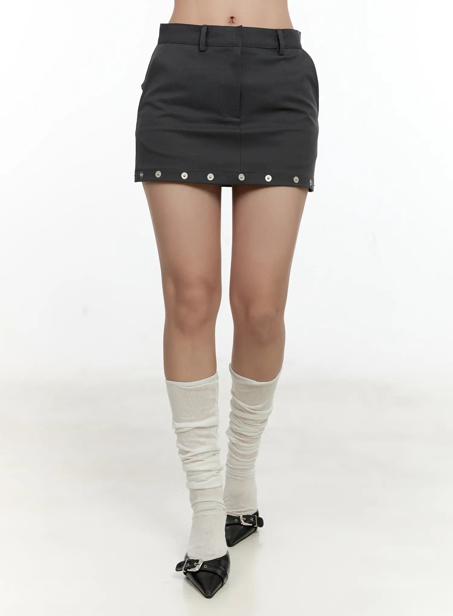 studded-mini-skirt-cg501 / Dark gray