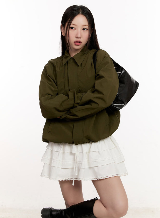 Collared Loose-Fit Windbreaker Jacket CM510