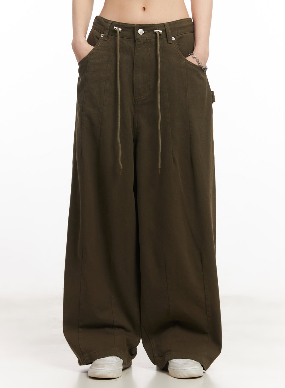 wide-leg-cargo-pants-ca514 / Dark green