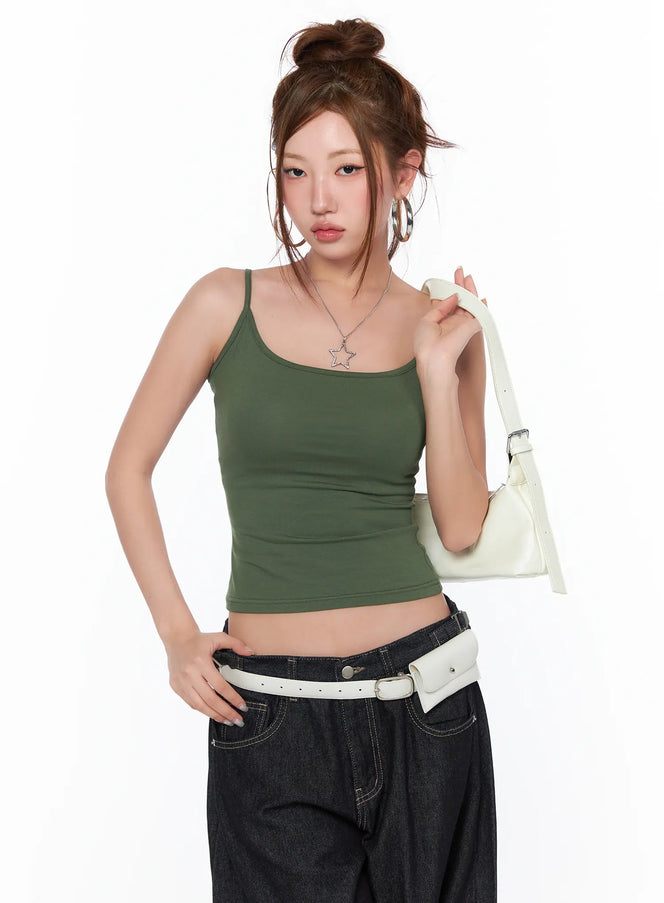 basic-sleeveless-tank-top-ca515 / Dark green