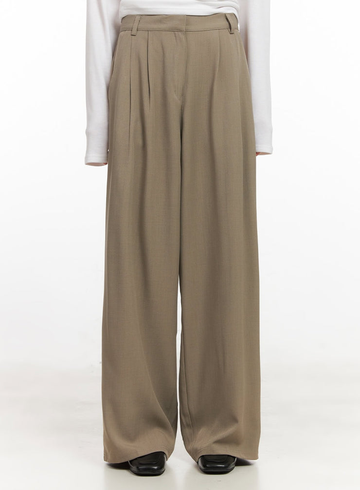 Pintuck Relaxed-Fit Slacks CJ528