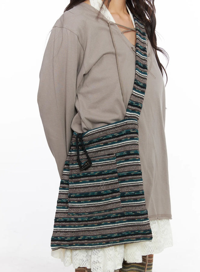 bohemian-knit-crossbody-bag-cj501 / Dark green