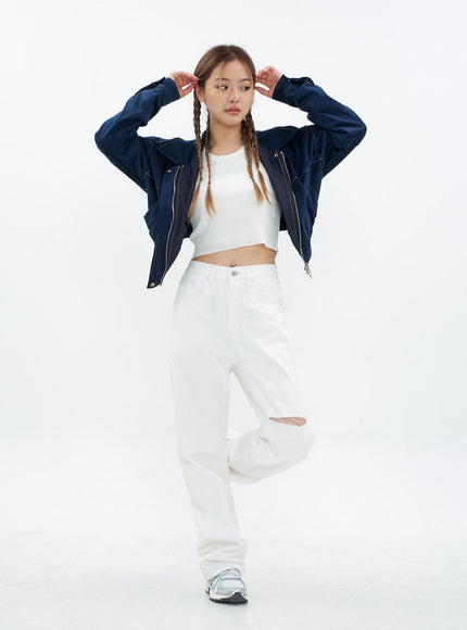 Torn Wide Leg Jeans CM18