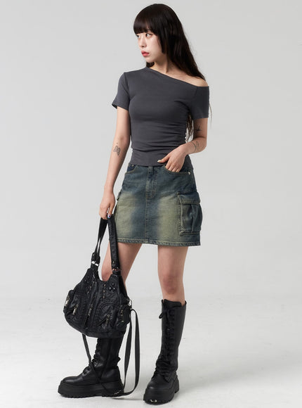 mini-cargo-denim-skirt-cl318