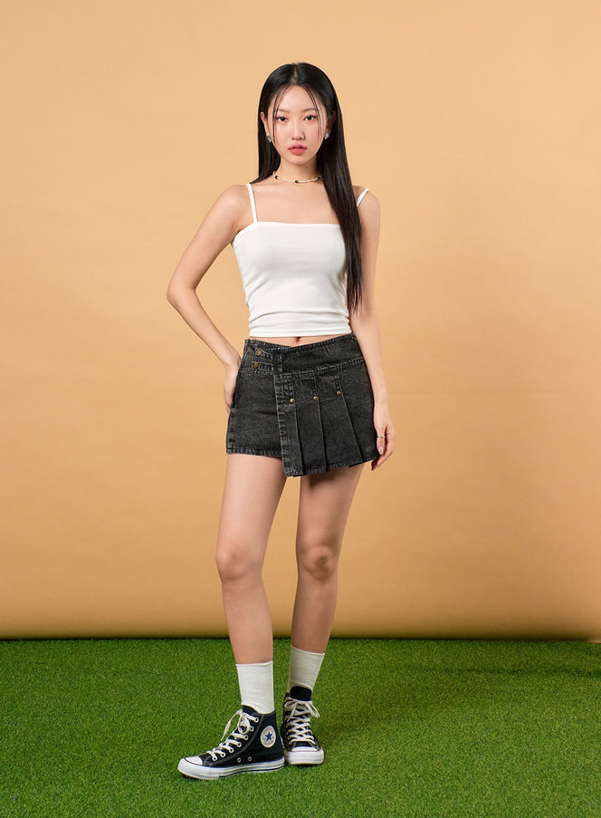 unbalanced-denim-pleated-mini-skirt-ij430