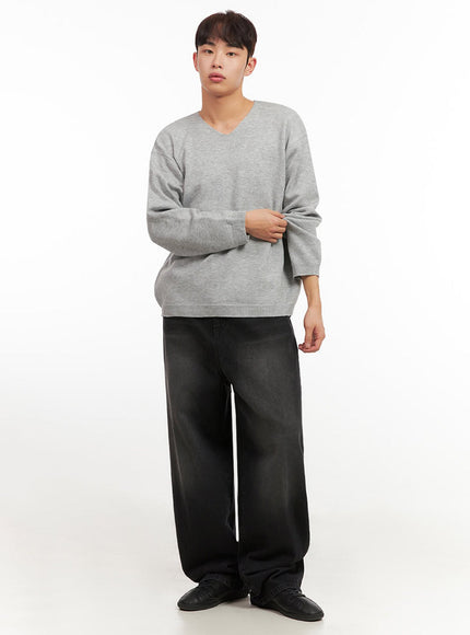 Men's Washed Relaxed-Fit Jeans IF517