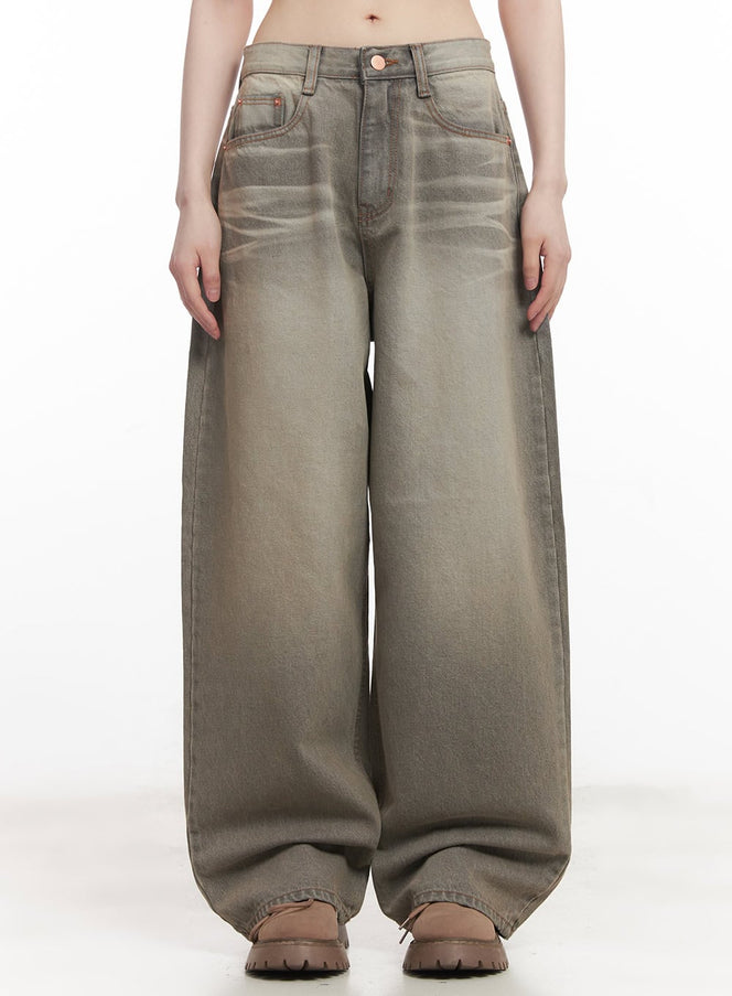 joey-washed-wide-leg-jeans-cm528 / Gray