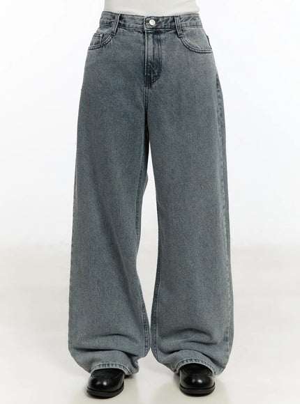 ysabelle-gray-washed-wide-leg-jeans-cm510 / Gray