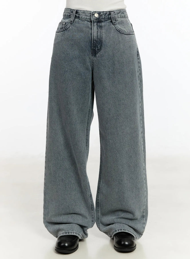 ysabelle-gray-washed-wide-leg-jeans-cm510 / Gray