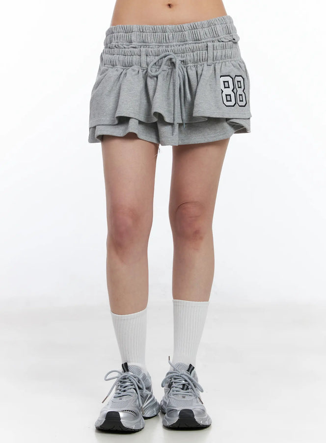 ruffle-mini-skort-cf526 / Gray