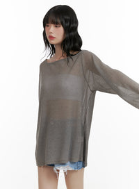 sheer-bliss-long-sleeve-sweater-cu413 / Gray