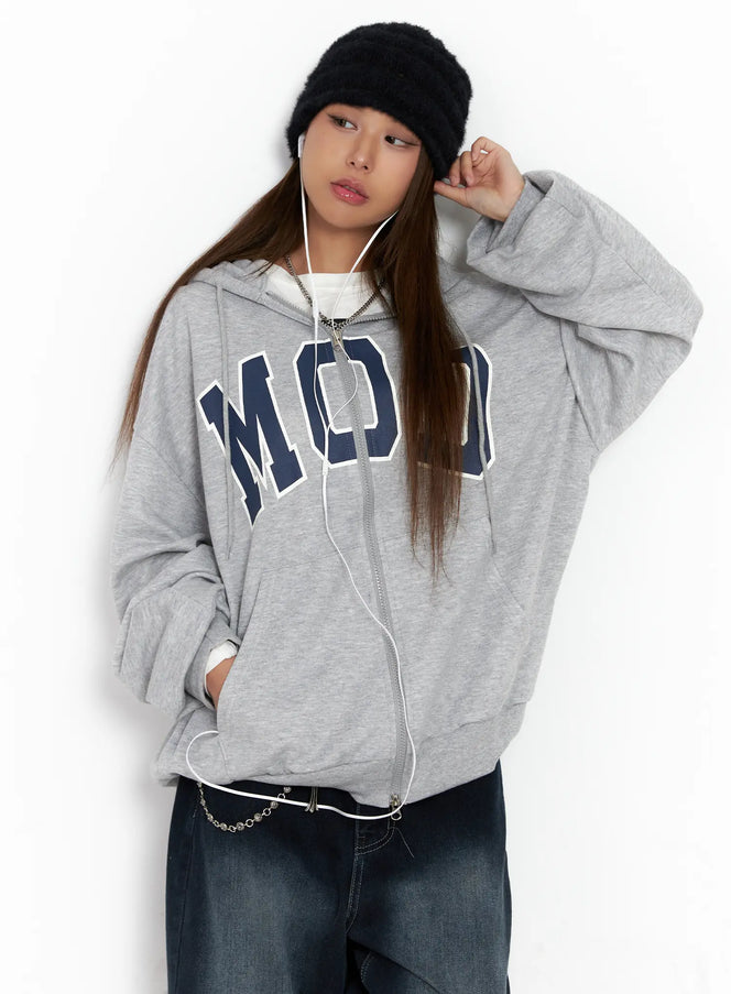 comfort-fit-graphic-hoodie-zip-up-cs522 / Gray