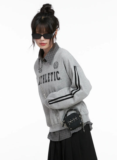 athletic-v-neck-sweatshirt-cg515 / Gray