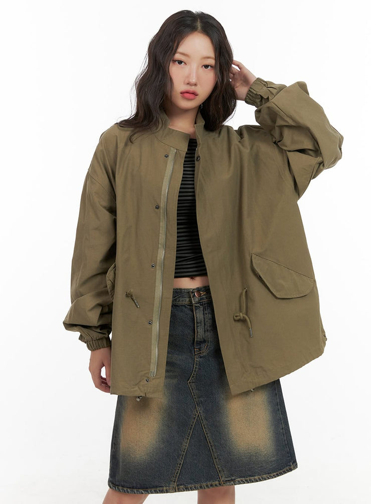 oversized-two-way-jacket-cg423 / Green