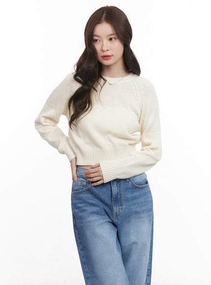 Buttoned Crop Sweater CM512