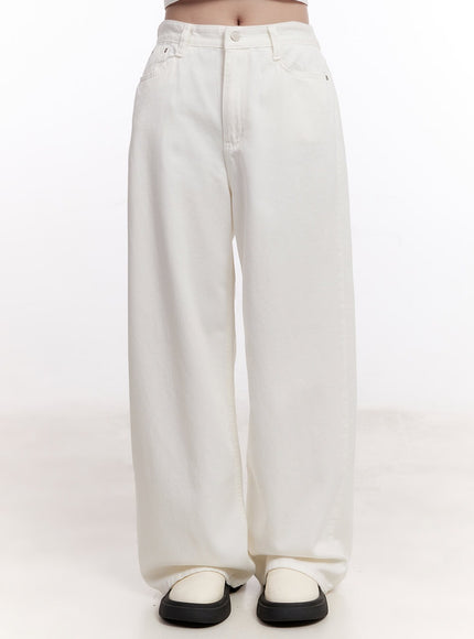 classic-cotton-straight-leg-pants-cm527 / Light beige