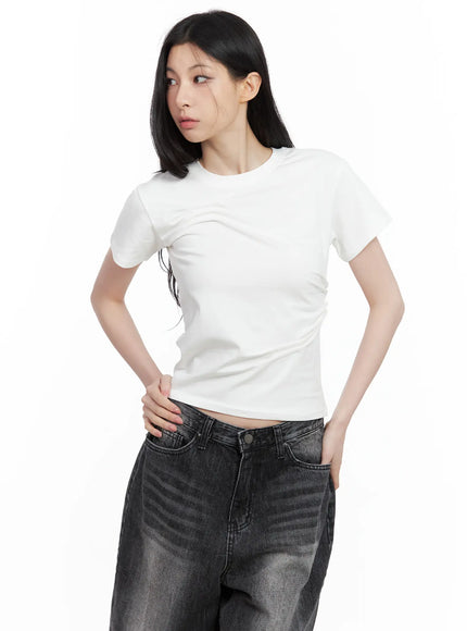 textured-u-neck-tee-cu530 / White