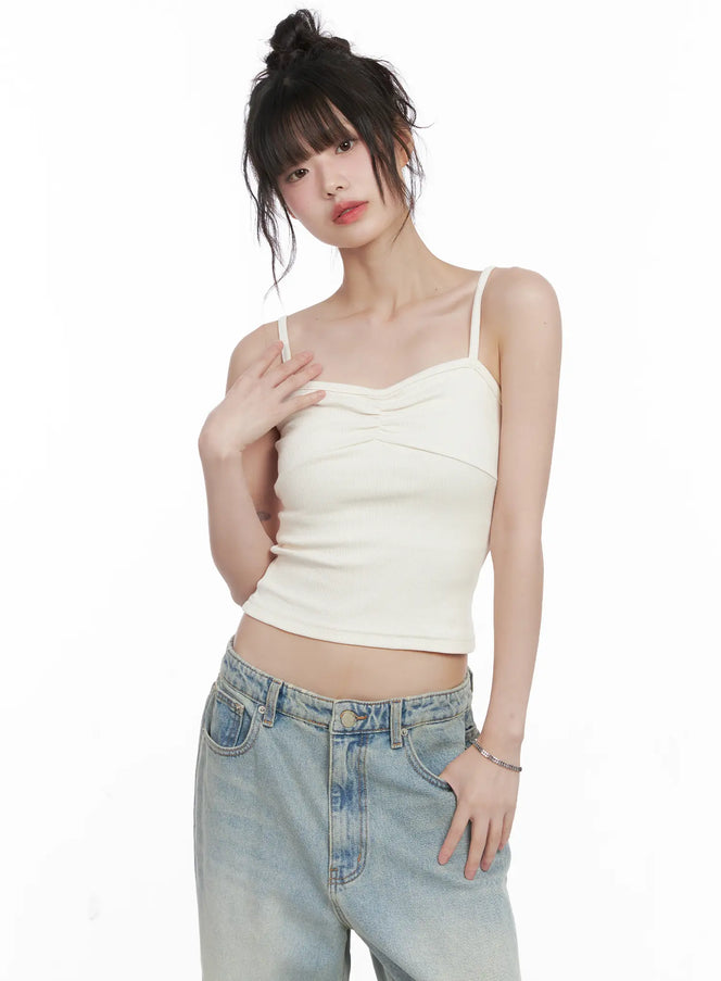 ribbed-crop-tank-top-cg519 / Light beige
