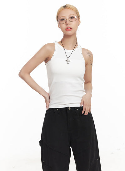essential-studded-tank-top-cm506 / White