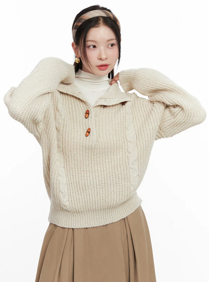 chunky-knit-pullover-co530 / Light beige
