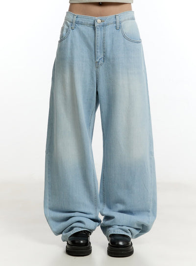nevara-washed-baggy-jeans-cy501 / Light blue