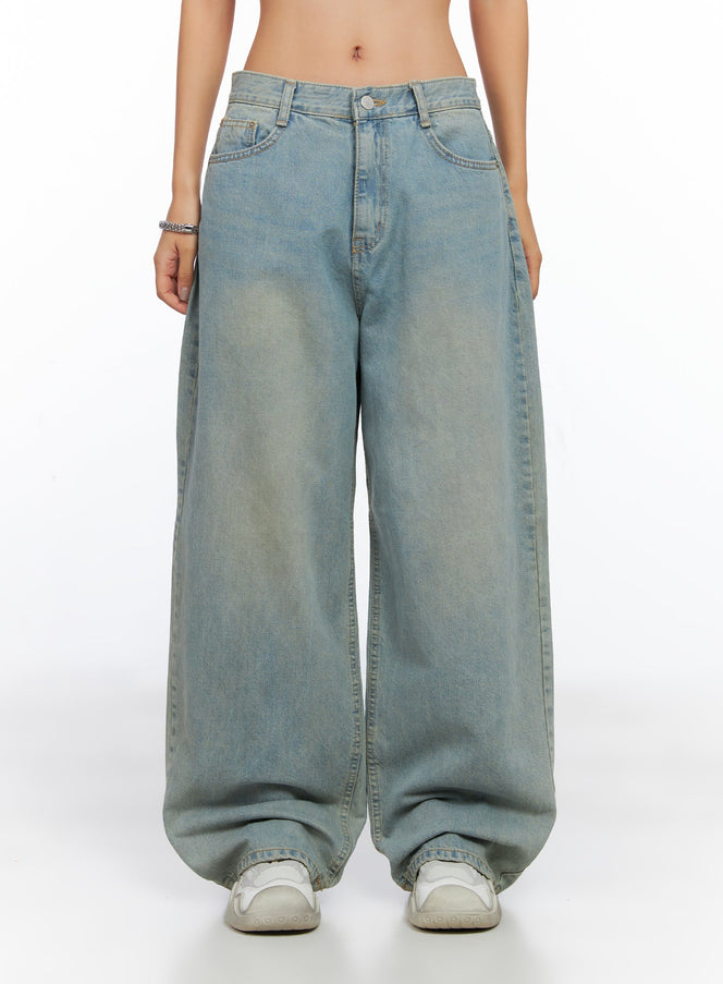 remi-washed-baggy-jeans-co515 / Light blue