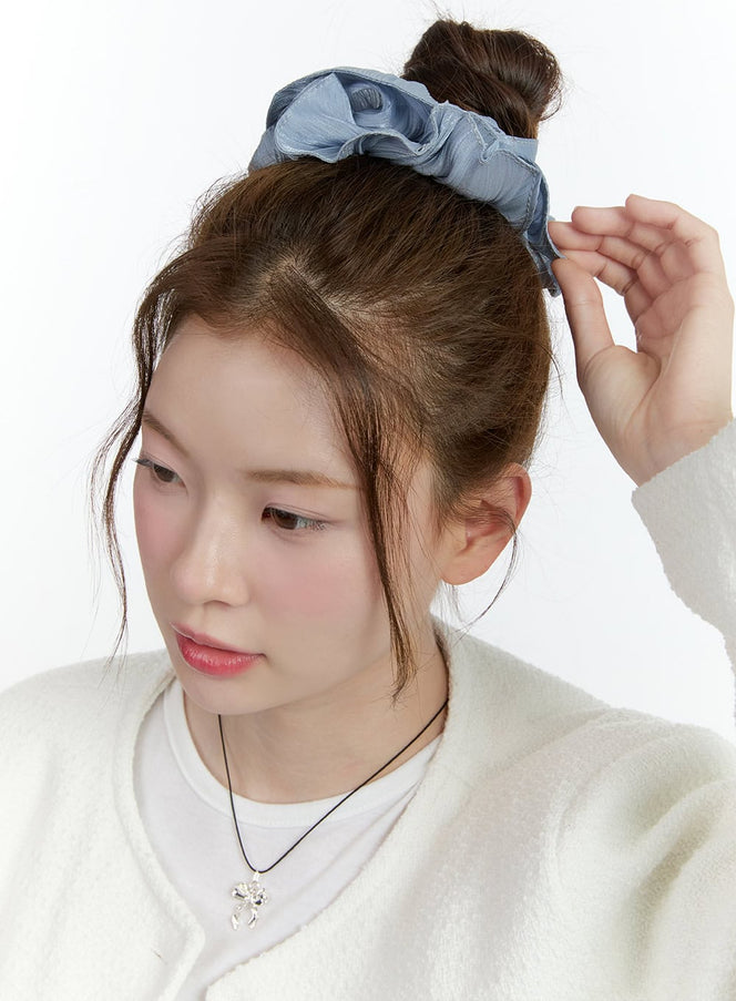 oversized-frill-scrunchie-cf503 / Light blue