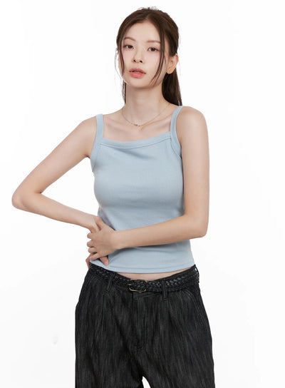ribbed-sleeveless-top-cl523 / Light blue