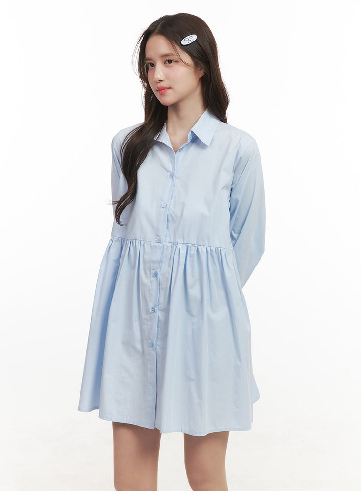 A-Line Shirt Collar Dress CJ515