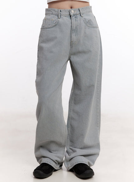 casey-washed-baggy-wide-leg-jeans-cm526 / Light gray