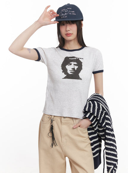 cotton-graphic-crop-tee-cm520 / Light gray