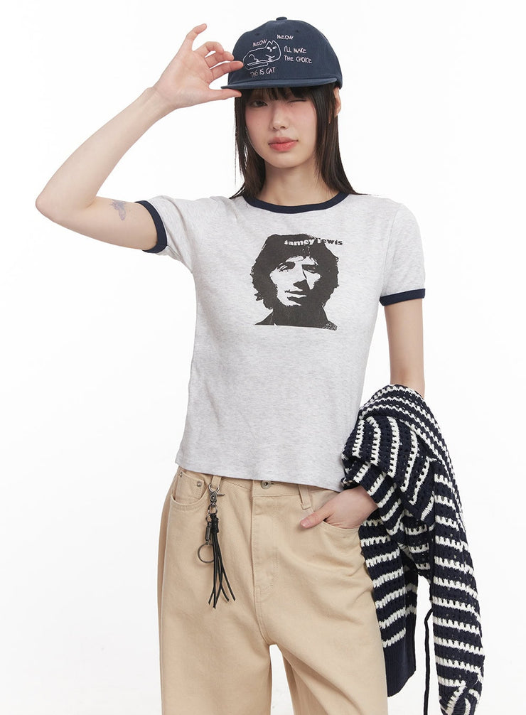 cotton-graphic-crop-tee-cm520 / Light gray