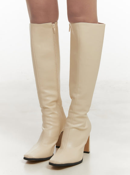 Classic Faux-Leather Knee-High Boots CJ514