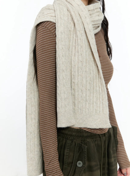 Classic Cable Knit Scarf IN510
