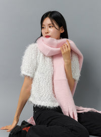 chunky-tassel-scarf-in316 / Pink