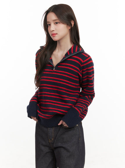 Striped Half-Zip Sweater CJ515