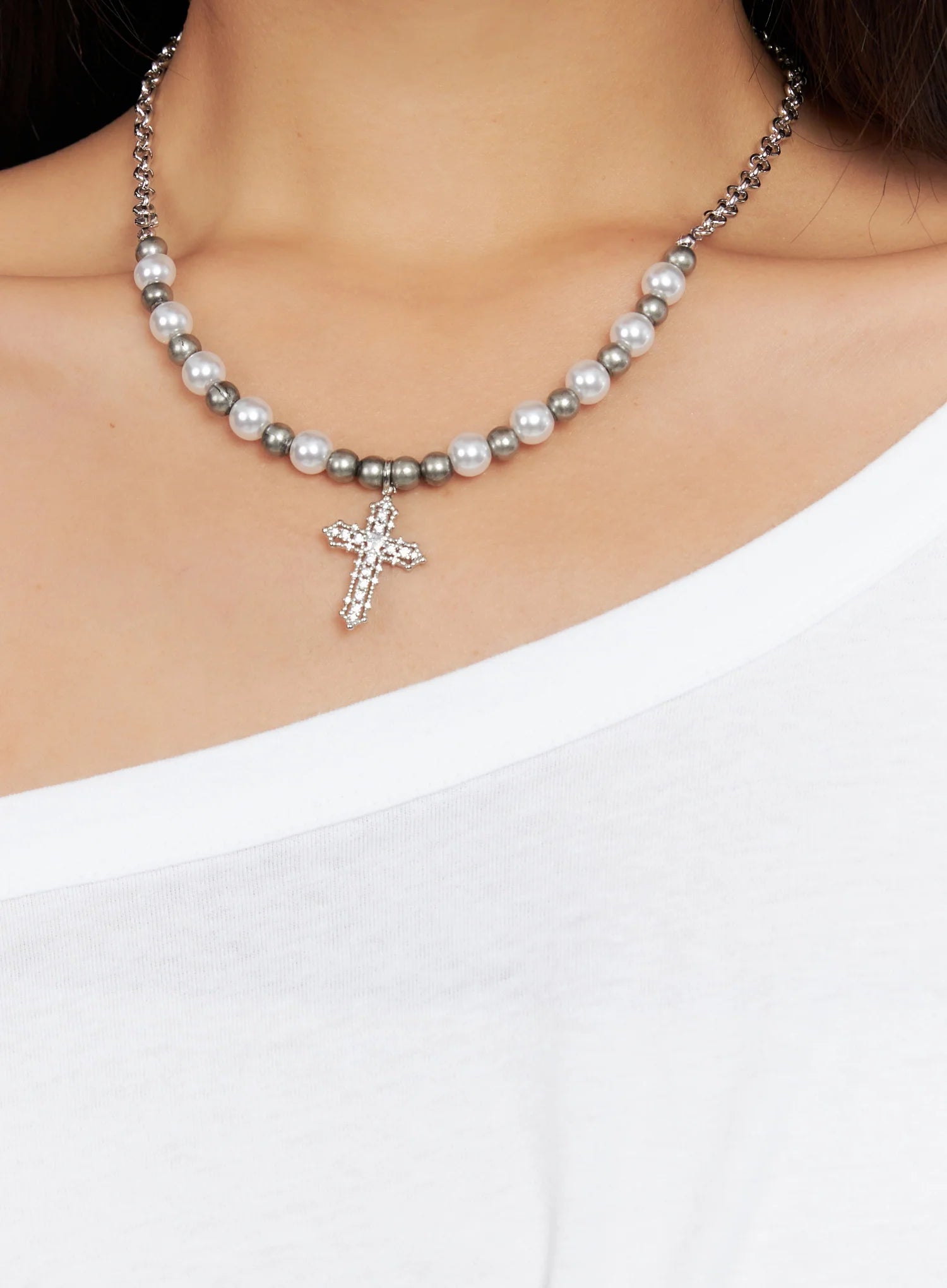 Pearl Bead Necklace with Pendant CO514