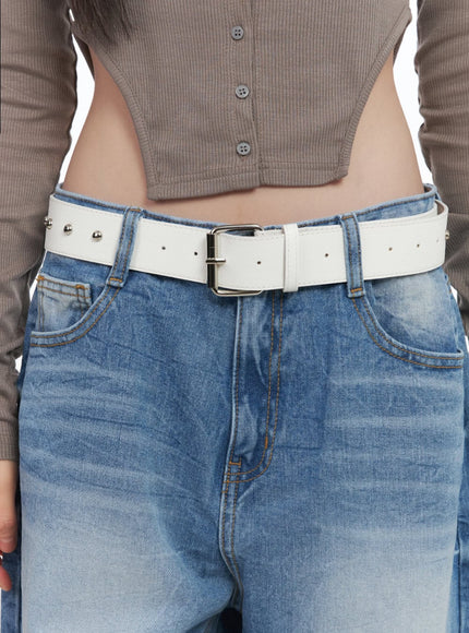 Studded Faux-Leather Belt CJ524