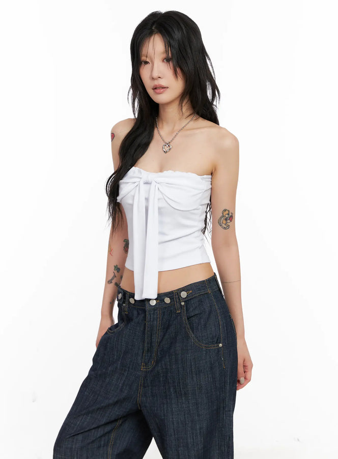 ribbon-tie-tube-top-cl528 / White