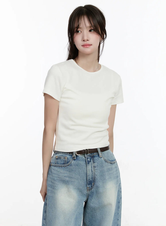 basic-u-neck-short-sleeve-tee-cm505 / White