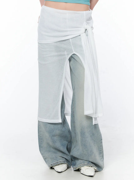 layered-sheer-midi-wrap-skirt-ca529 / White