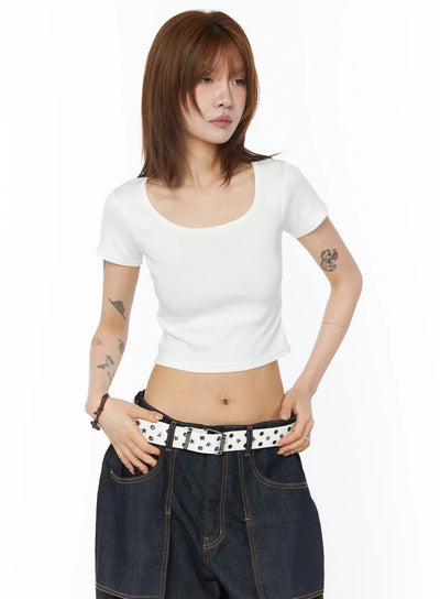 casual-square-neck-crop-top-cy528 / White