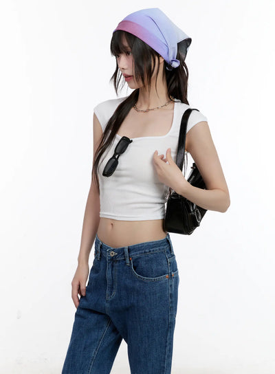 square-neck-fitted-top-cl507 / White
